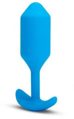 Голубая вибропробка для ношения B-vibe Snug Plug 3 - 12,4 см. от b-Vibe