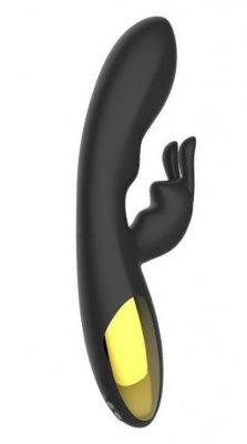 Черный вибратор-кролик Crazy Rabbit - 20 см. от NV Toys