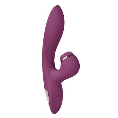 Сливовый вибратор-кролик с вакуумной стимуляцией 5’’ Silicone Suction Kiss - 20,3 см. от Erokay