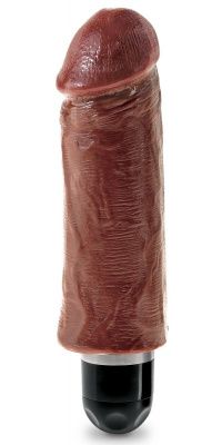 Коричневый вибратор-реалистик 5  Vibrating Stiffy - 16,5 см. от Pipedream