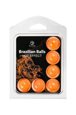 Набор из 6 шариков с массажным маслом Brazilian Balls с разогревающим эффектом от Secret Play