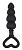 Черный силиконовый стимулятор-елочка с сердечком-ограничителем - 11 см. от Bior toys