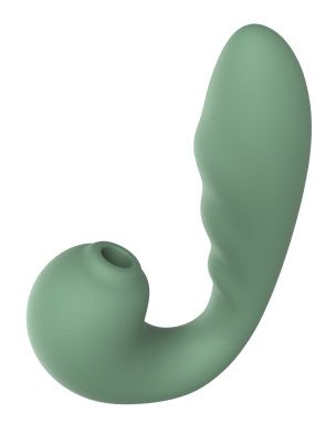 Зеленый вибратор с вакуумной стимуляцией Duo Viro от Le Frivole