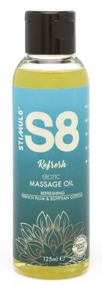 Массажное масло S8 Massage Oil Refresh с ароматом сливы и хлопка - 125 мл. от Stimul8