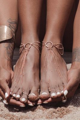 Золотистые браслеты на ноги Magnifique Feet Chain от Bijoux Indiscrets