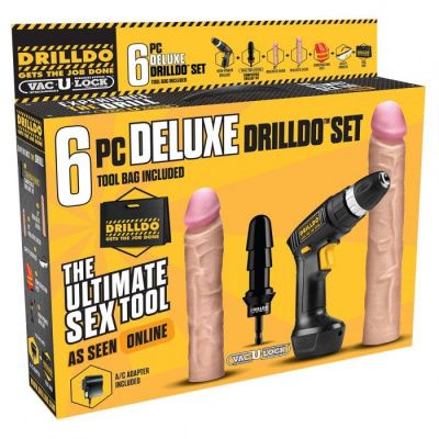 Секс-набор DELUXE DRILLDO SET 6 PIECE от Drilldo