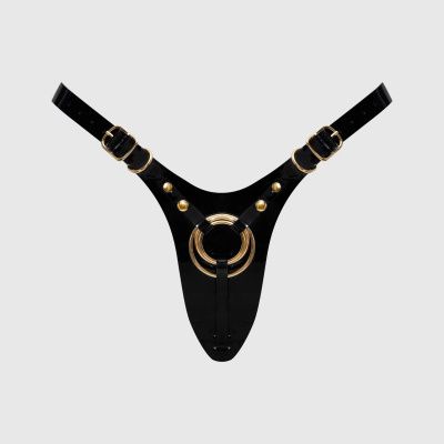 Черный пояс для фиксации насадок Strap-On-Me Leatherette Harness Fabulous от Strap-on-me