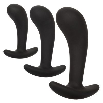 Набор из 3 черных стимуляторов простаты Silicone Prostate Kit от California Exotic Novelties