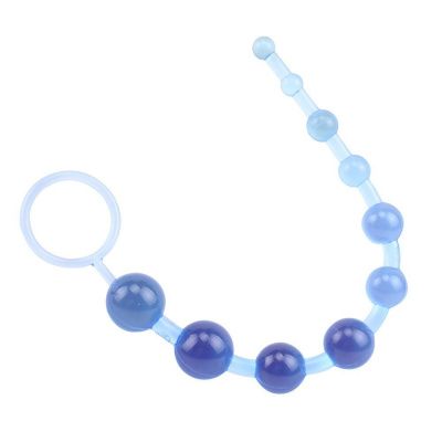 Голубая анальная цепочка Sassy Anal Beads - 26,7 см. от Chisa
