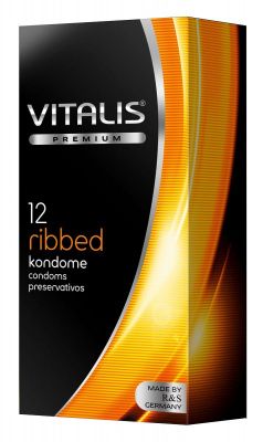 Ребристые презервативы VITALIS PREMIUM ribbed - 12 шт. от R&S GmbH