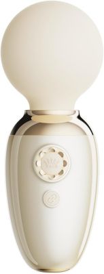 Бежевый мини-вибратор с функцией нагрева Ava от Zalo