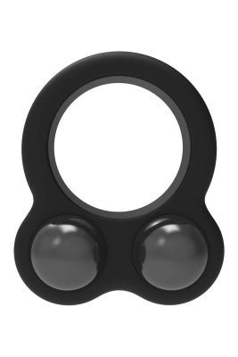 Черное эрекционное кольцо с утяжелителями Cockring Dual Weight от Dream Toys