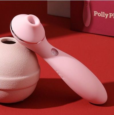 Розовый мембранный вибростимулятор клитора Polly Plus - 16,8 см. от Kiss Toy