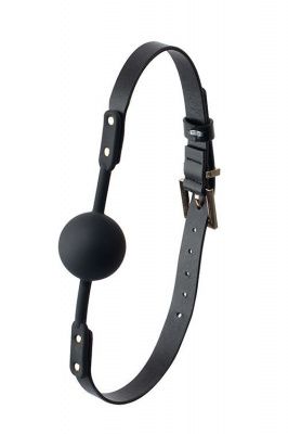 Черный кляп-шарик PREMIUM SOLID SILICONE BALL GAG от Blush Novelties