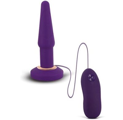 Фиолетовая анальная вибропробка APEX BUTT PLUG SMALL PURPLE - 14 см. от Seven Creations