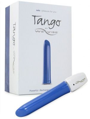 Синий перезаряжаемый вибратор Tango Blue USB rechargeable - 9 см. от We-vibe