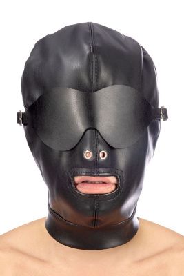 Маска-шлем с отверстием для рта и съемными шорами от Fetish Tentation