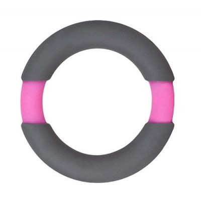 Серое эрекционное кольцо NEON STIMU RING 37MM GREY/PINK от Dream Toys