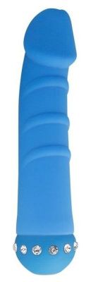 Голубой вибратор SPARKLE SUCCUBI VIBRATING DONG - 14,5 см. от Howells