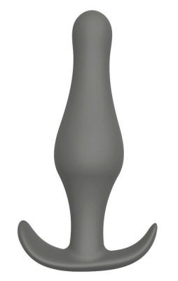 Серый удлиненный анальный стимулятор PLUG WITH T-HANDLE - 15,6 см.  от Dream Toys