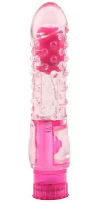 Розовый вибратор Pleaser с шишечками - 16,2 см. от Chisa