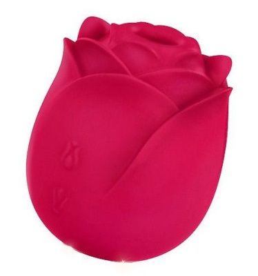 Малиновый вибростимулятор в форме бутона розы от Bior toys