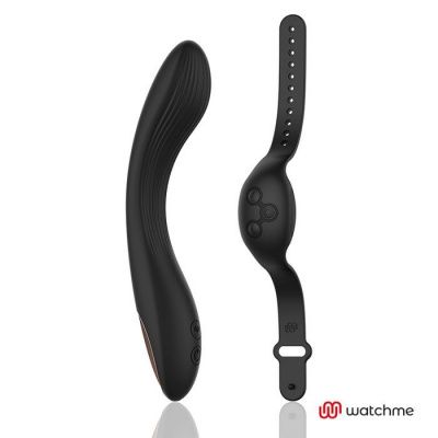 Черный вибратор с пультом-часами Anne s Desire Curve G-Spot Vibe Wireless Watchme - 20,5 см. от DreamLove