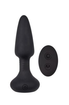 Черная анальная вибропробка Smooth Anal Dilator с пультом ДУ - 14,5 см. от Chisa