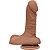 Бежевый фаллоимитатор с мошонкой на присоске The D Super D 6  Caramel - 16,5 см. от Doc Johnson