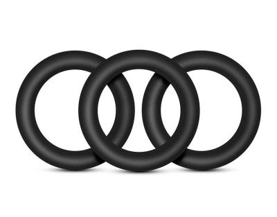 Набор из 3 черных эрекционных колец Black Small Penis Rings от Blush Novelties