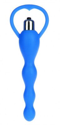 Синяя анальная елочка с вибрацией - 14 см. от Brazzers