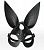 Чёрная кожаная маска с длинными ушками и эффектом тату от Sitabella