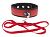 Красно-чёрный ошейник из полиуретана с поводком Collar and Leash от Blush Novelties