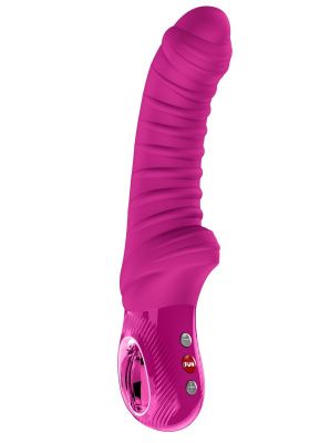 Лиловый вибратор Tiger с ребрышками - 22,5 см. от Fun Factory