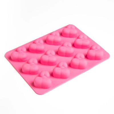 Ярко-розовая силиконовая форма для льда с фаллосами от Сима-Ленд