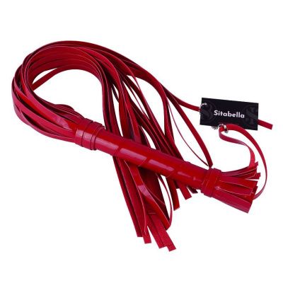 Красная лаковая плеть из искусственной кожи - 65 см. от Sitabella