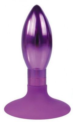 Фиолетовая овальная анальная пробка - 9 см. от Bior toys