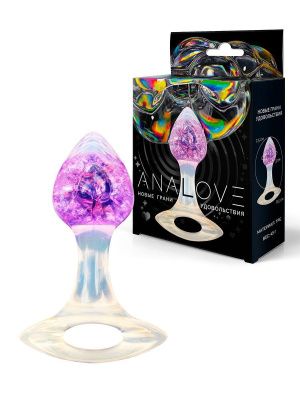 Сиреневатая анальная пробка с ручкой - 8,5 см. от AnaLove