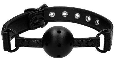 Черный кляп-шарик Breathable Luxury Ball Gag от Shots Media BV