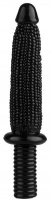 Черный анальный реалистичный стимулятор  Кукуруза  - 33,5 см. от Сумерки богов