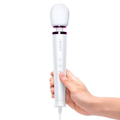 Белый проводной вибратор Le Wand Petite Vibrating Massager - 25 см. от Le Wand