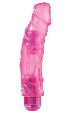 Розовый гелевый вибромассажёр JELLY JOY 7INCH 10 RHYTHMS PINK - 17,5 см. от Dream Toys