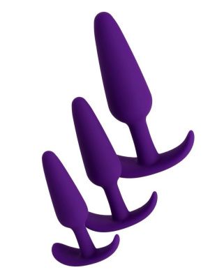 Набор из 3 фиолетовых анальных втулок A-toys от A-toys