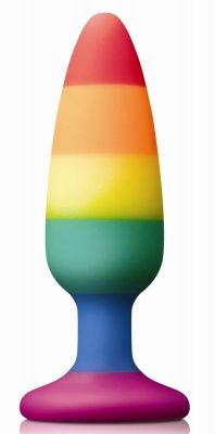 Радужная пробка Colours Pride Edition Pleasure Plug Medium - 13,3 см. от NS Novelties