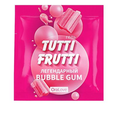 Пробник гель-смазки Tutti-frutti со вкусом бабл-гам - 4 гр. от Биоритм