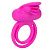 Ярко-розовое эрекционное кольцо Silicone Rechargeable Dual Clit Flicker от California Exotic Novelties