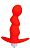 Красный рельефный вибромассажер с ограничителем - 9,5 см. от Bior toys