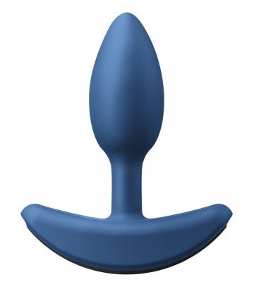Средняя голубая анальная вибропробка Heavyweight Plug Medium - 12 см. от NS Novelties