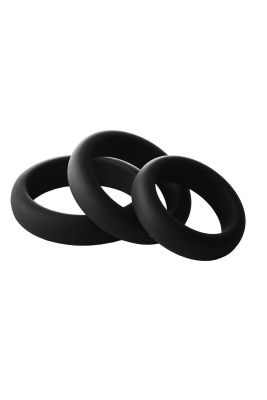 Набор из 3 черных эрекционных колец Smooth Silicone Cockring Pack от Dream Toys