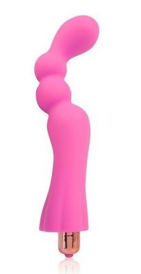 Розовый рельефный вибромассажер - 18,5 см. от Bior toys